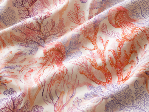 Coral Breeze tablecloth lifestyle