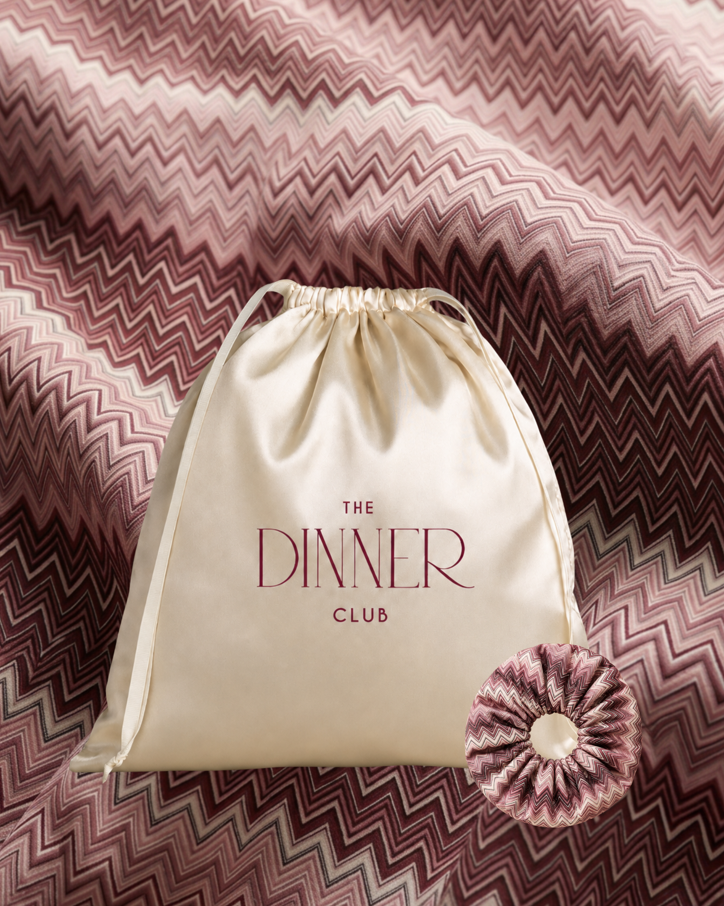 Amalfi Burgundy gift pouch and matching scrunchie