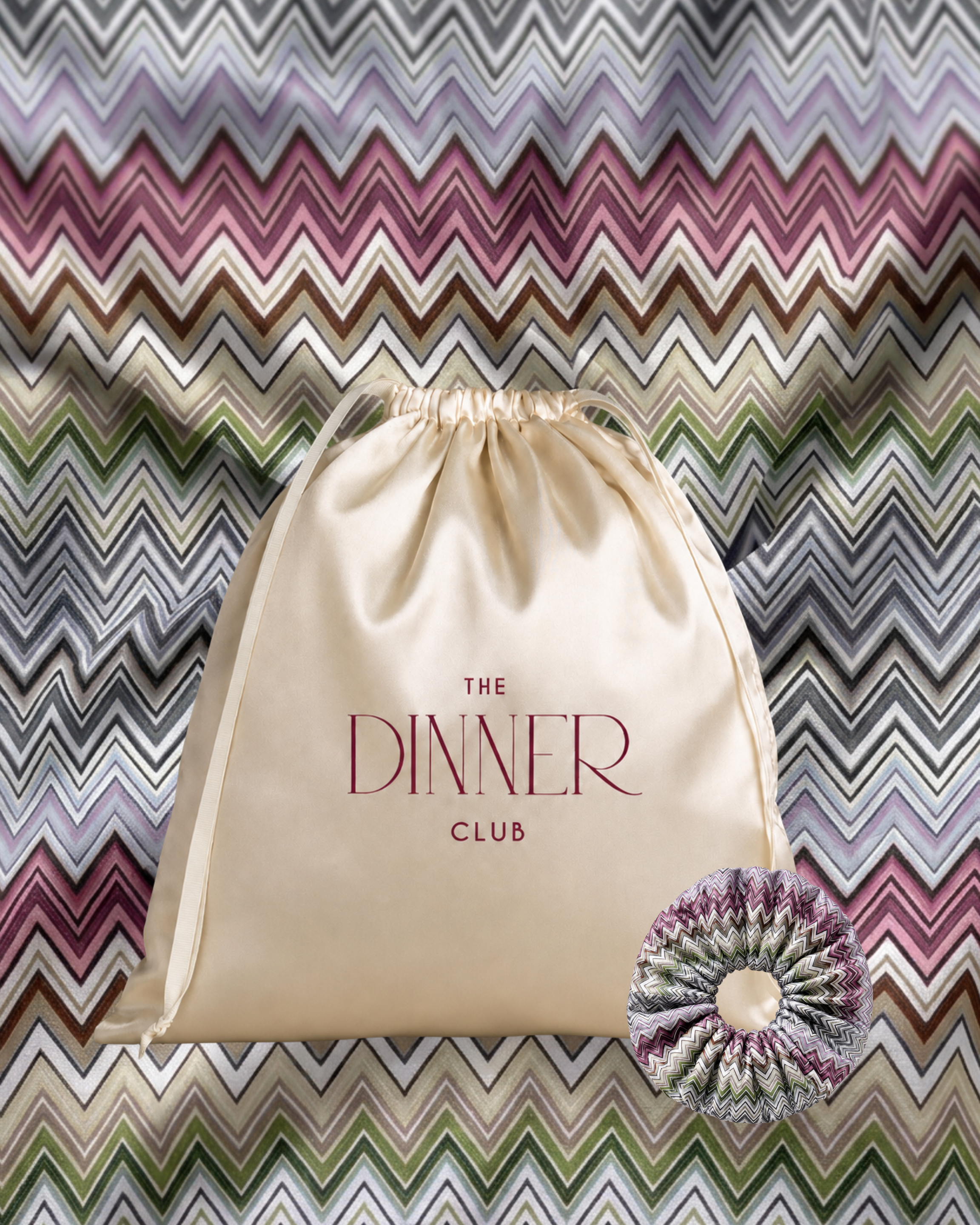 Amalfi Rainbow gift pouch and matching scrunchie