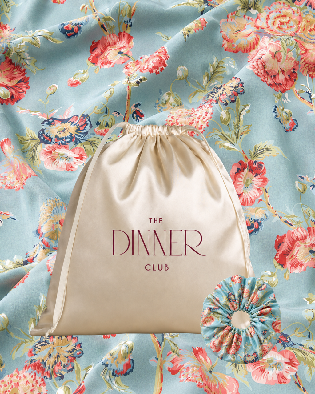 Hanami Blue gift pouch and matching scrunchie