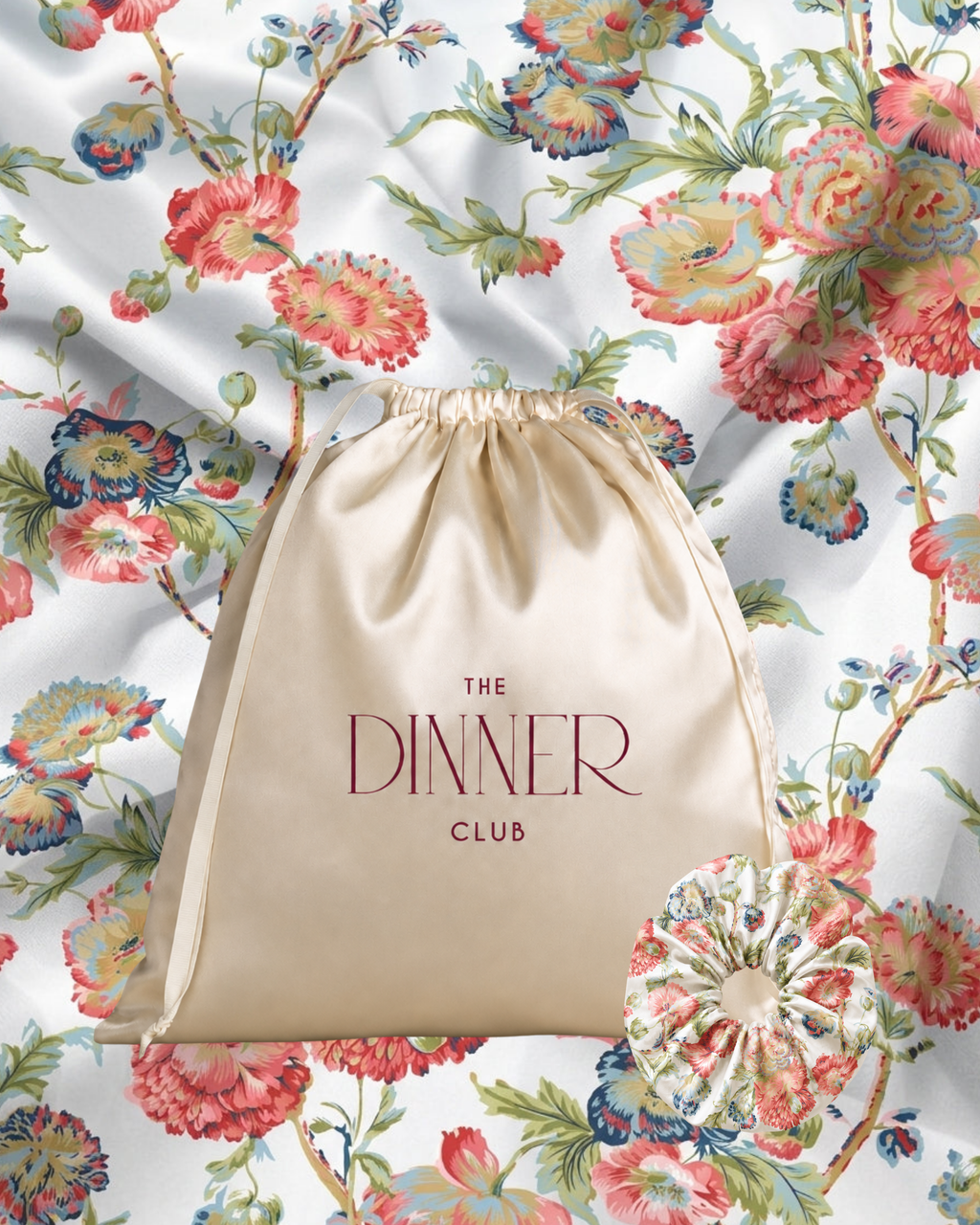 Hanami White gift pouch and matching scrunchie