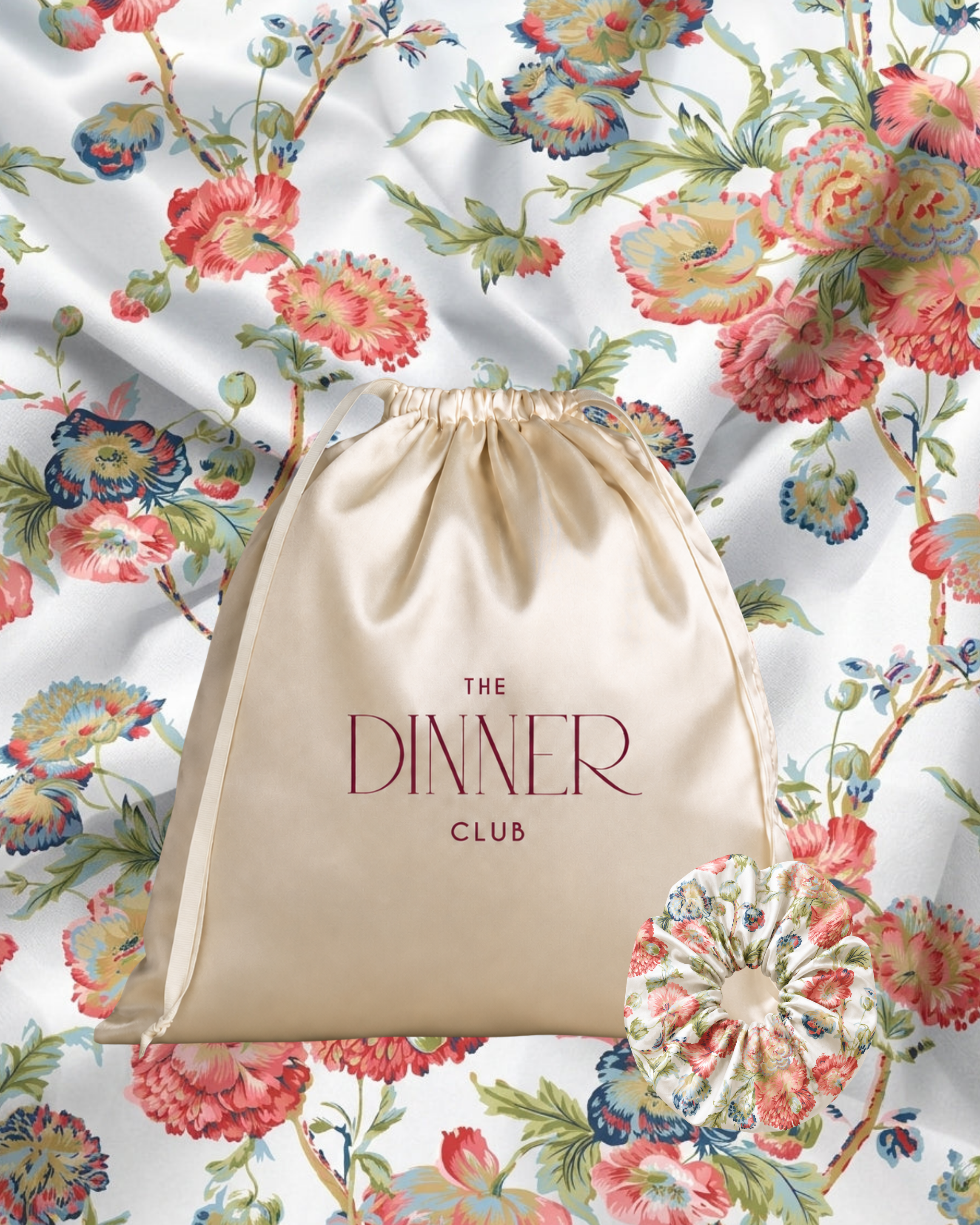 Hanami White gift pouch and matching scrunchie