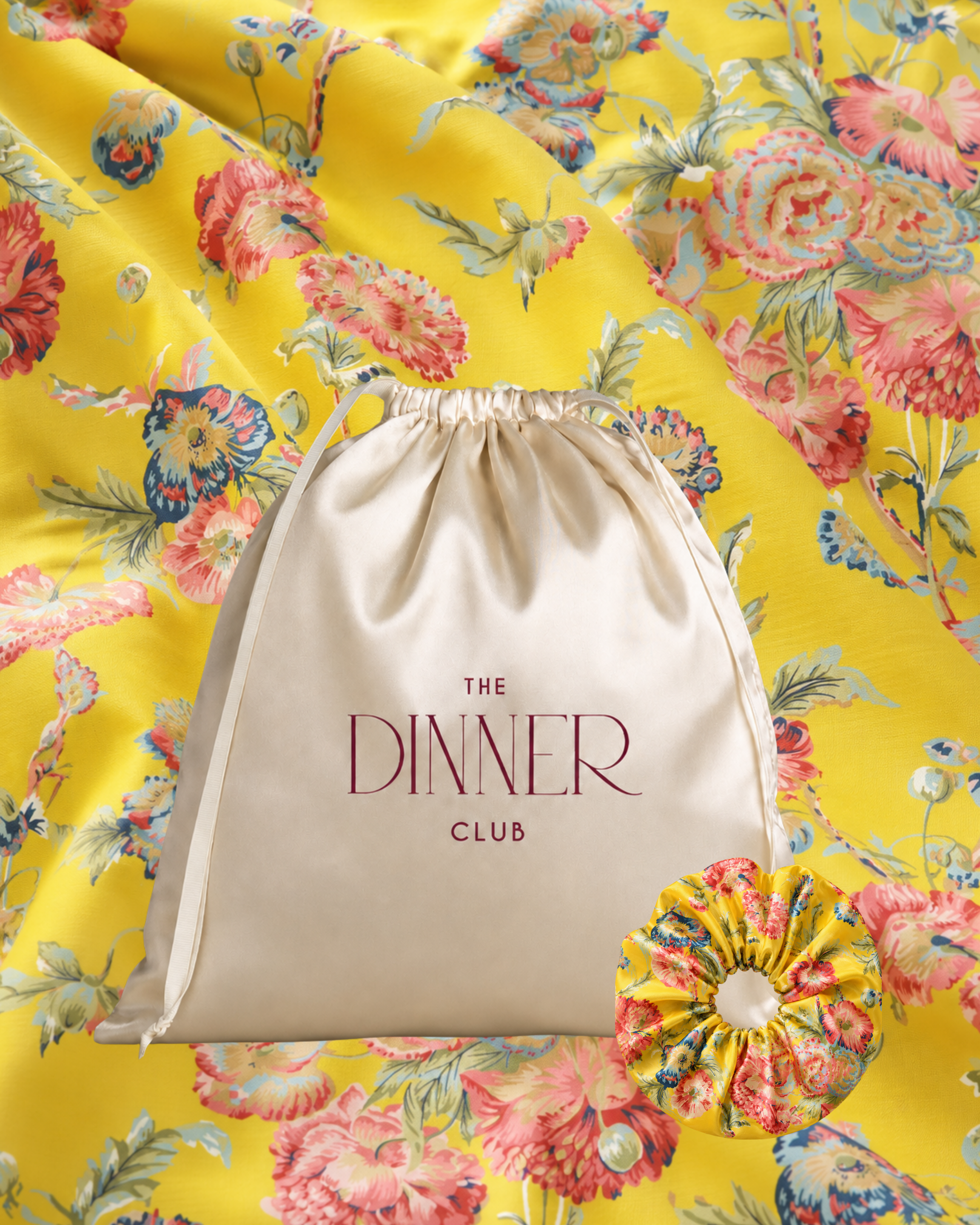Hanami Yellow gift pouch and matching scrunchie