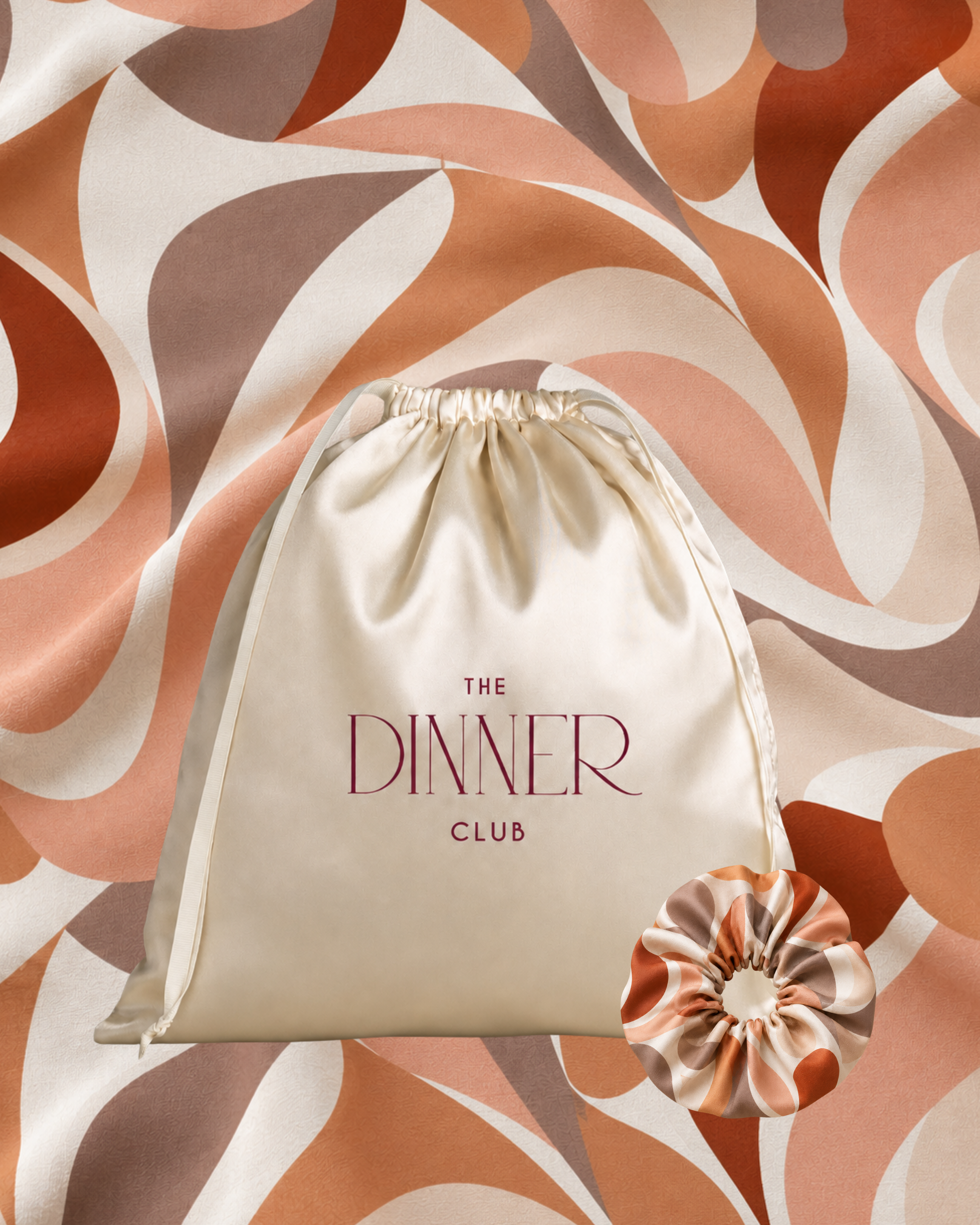 Riviera Brown gift pouch and matching scrunchie