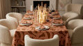 Marea Tablecloth - Camel Brown lifestyle table setting